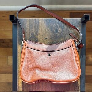 Etienne Aigner vintage 100% cowhide Elegant Brown Leather Shoulder Bag
